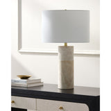 Modern European furniture - Cylindrical Travertine Accent Table Lamp - www.oroa.com