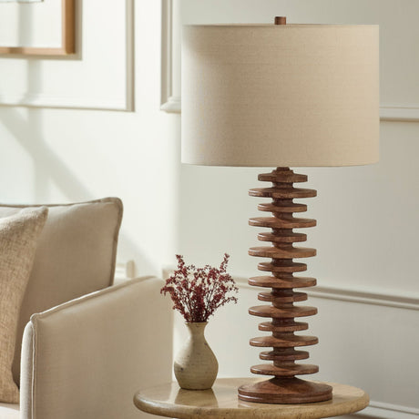 Modern European furniture - Stacked Circular Base Table Lamp - www.oroa.com