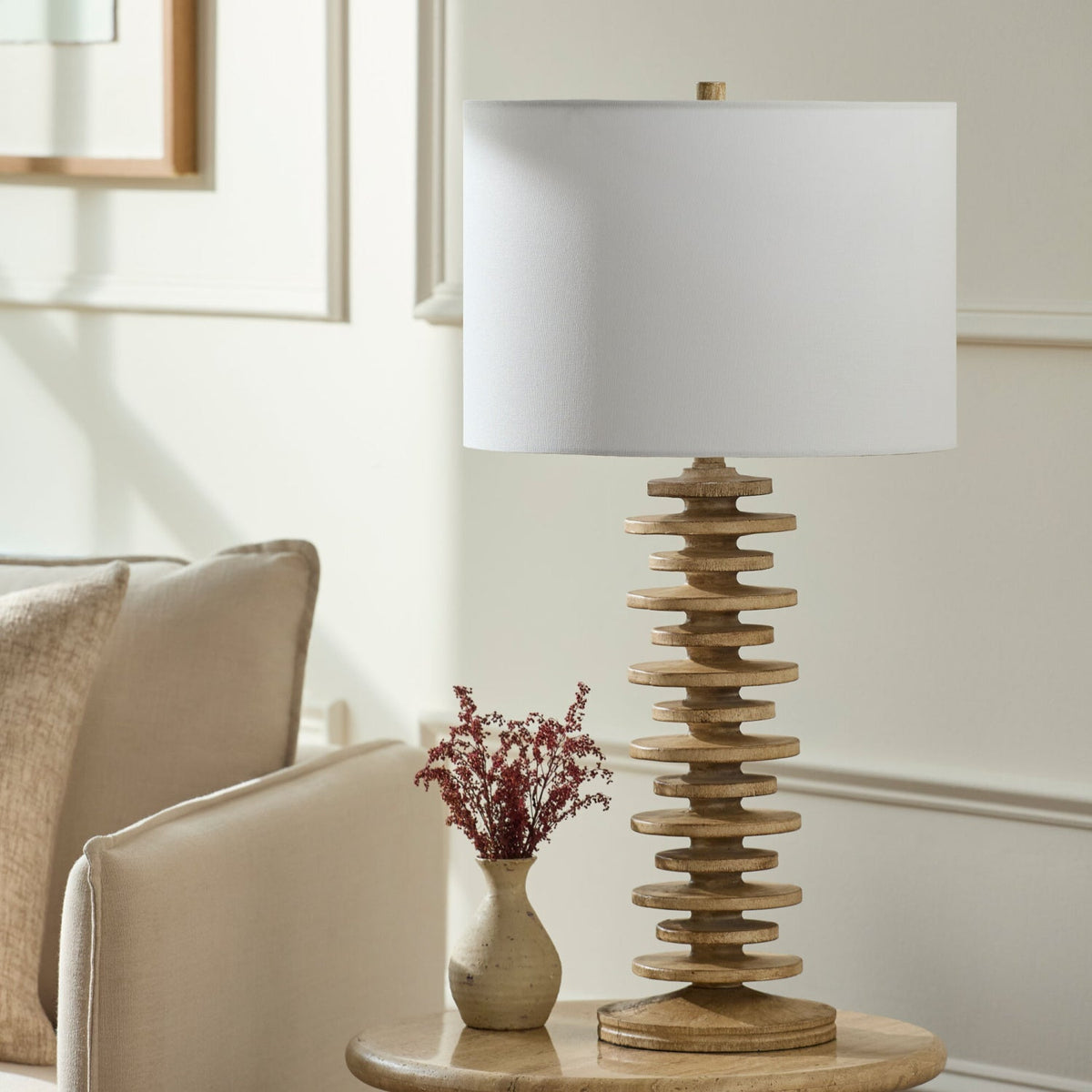 Modern European furniture - Stacked Circular Base Table Lamp - www.oroa.com