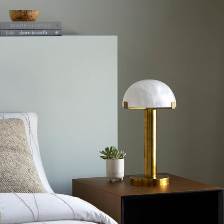 Modern European furniture - White Stone Dome Table Lamp - www.oroa.com
