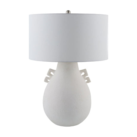 Modern European furniture - Glazed White Ceramic Table Lamp - www.oroa.com