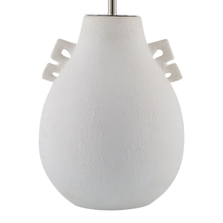 Modern European furniture - Glazed White Ceramic Table Lamp - www.oroa.com