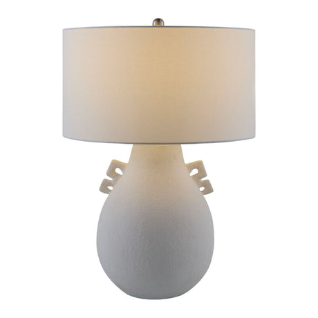 Modern European furniture - Glazed White Ceramic Table Lamp - www.oroa.com