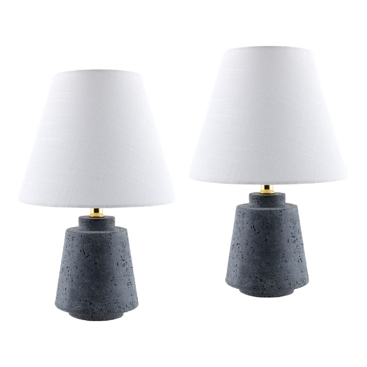 Modern European furniture - White Shade Accent Table Lamps (2) - www.oroa.com