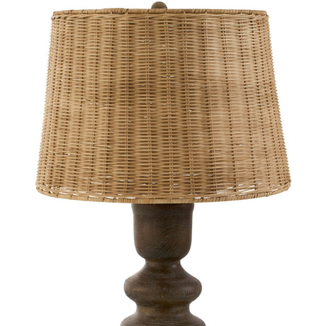 Modern European furniture - Rattan Brown Base Table Lamp - www.oroa.com