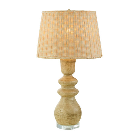Modern European furniture - Rattan Light Brown Base Table Lamp - www.oroa.com
