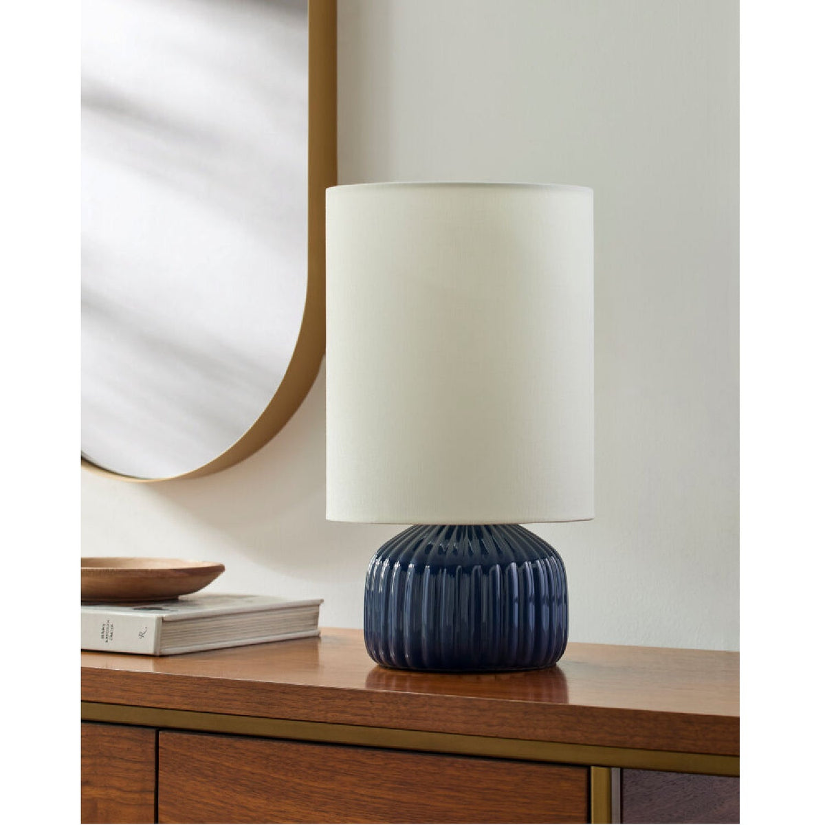Modern European furniture - Fluted Ceramic Accent Table Lamp - www.oroa.com