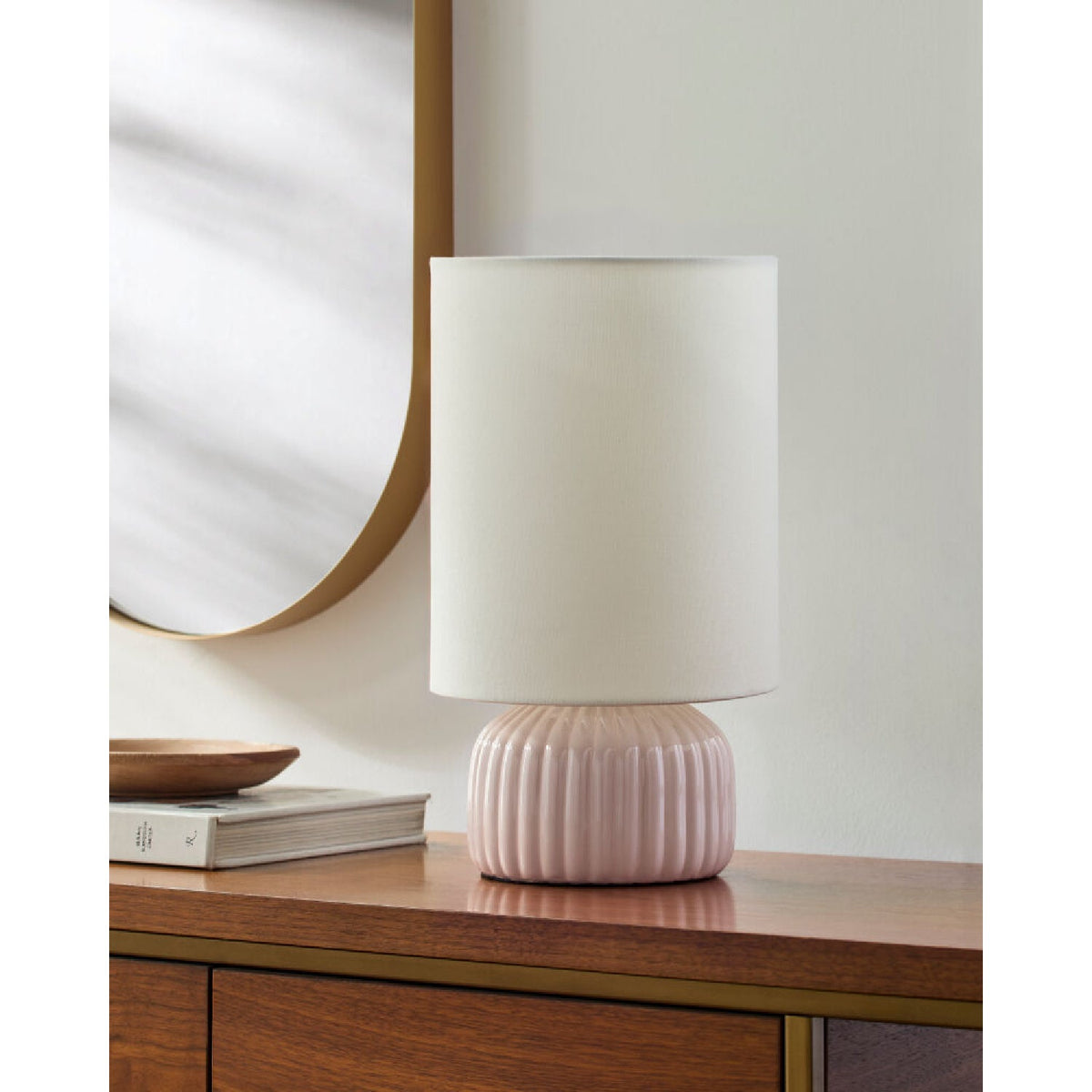 Modern European furniture - Fluted Ceramic Accent Table Lamp - www.oroa.com