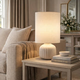 Modern European furniture - Fluted Ceramic Accent Table Lamp - www.oroa.com