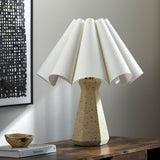 Modern European furniture - Scalloped White Cotton Table Lamp - www.oroa.com