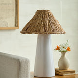 Modern European furniture - Seagrass Shade Ceramic Table Lamp - www.oroa.com