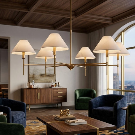 Modern European furniture - White Linen 6-Light Chandelier - www.oroa.com