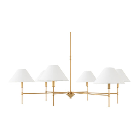 Modern European furniture - White Linen 6-Light Chandelier - www.oroa.com