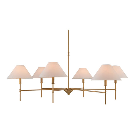 Modern European furniture - White Linen 6-Light Chandelier - www.oroa.com