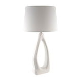 Modern European furniture - White Carved Base Table Lamp - www.oroa.com