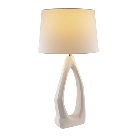 Modern European furniture - White Carved Base Table Lamp - www.oroa.com