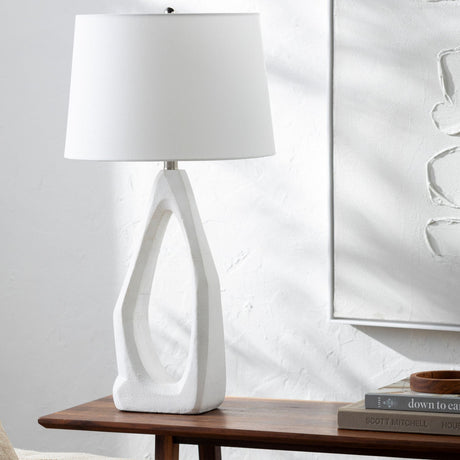 Modern European furniture - White Carved Base Table Lamp - www.oroa.com