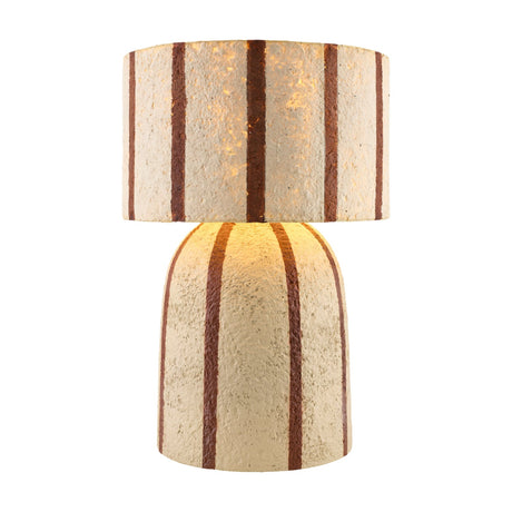 Modern European furniture - Beige Striped Accent Table Lamp - www.oroa.com
