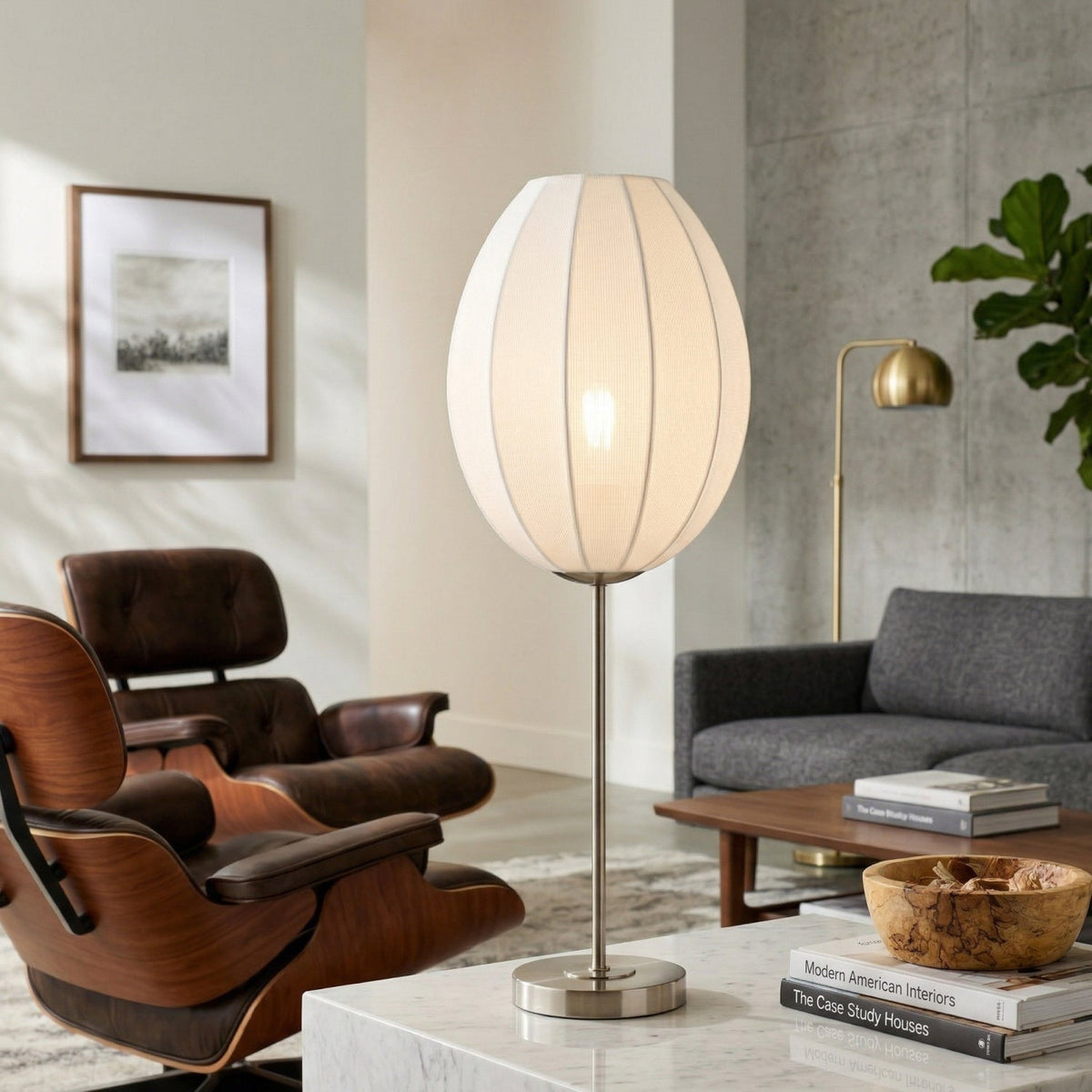 Modern European furniture - Linen Tulip-Inspired Table Lamp - www.oroa.com