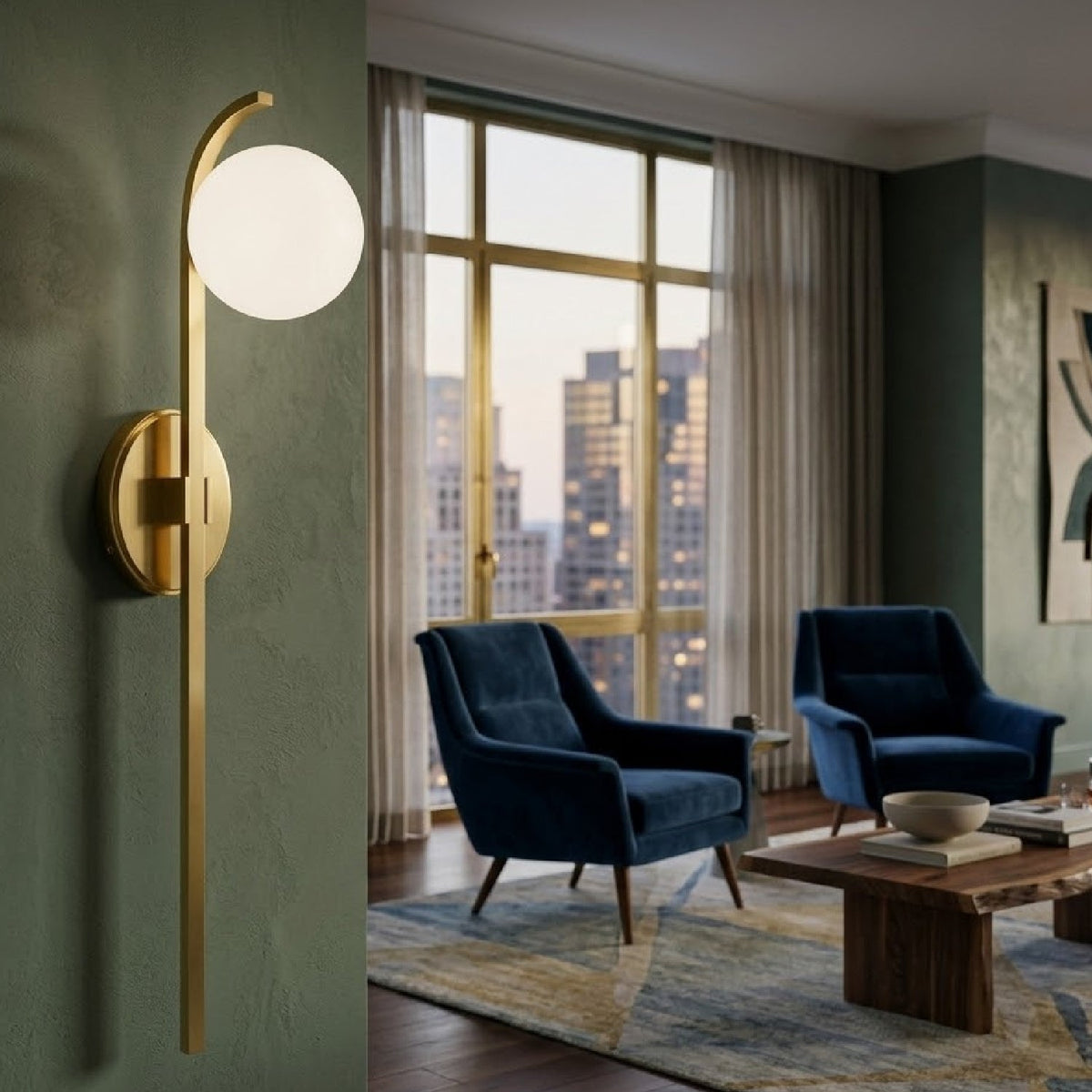 Modern European furniture - White Glass Sphere Wall Lamp - www.oroa.com