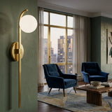 Modern European furniture - White Glass Sphere Wall Lamp - www.oroa.com