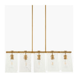 Modern European furniture - 5-Light Glass Pyramid Linear Chandelier - www.oroa.com