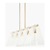 Modern European furniture - 5-Light Glass Pyramid Linear Chandelier - www.oroa.com