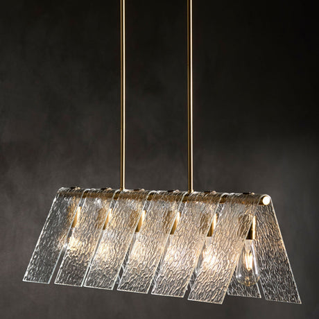 Modern European furniture - 6-Light Clear Glass Linear Chandelier - www.oroa.com