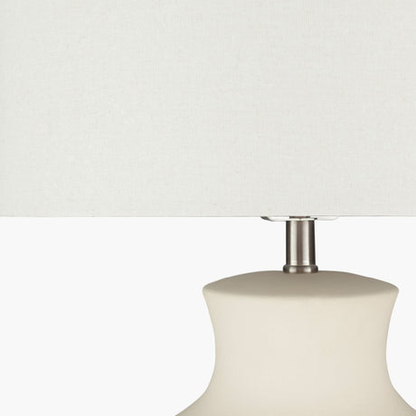 Modern European furniture - Glazed Cream Ceramic Table Lamp - www.oroa.com