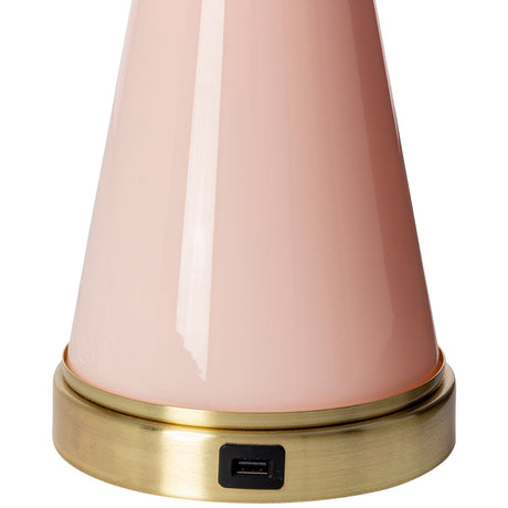 Modern European furniture - Pink Glass Accent Table Lamp - www.oroa.com