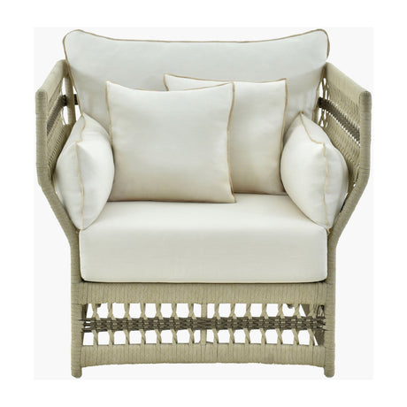 Modern European furniture - Cream Aluminum Outdoor Accent Chair - www.oroa.com