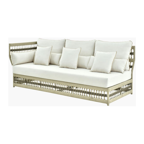 Modern European furniture - Cream Aluminum Outdoor Left-Armed Sofa - www.oroa.com