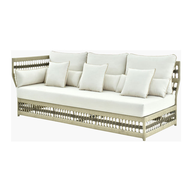 Modern European furniture - Cream Aluminum Outdoor Left-Armed Sofa - www.oroa.com