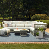Modern European furniture - Cream Aluminum Outdoor Left-Armed Sofa - www.oroa.com
