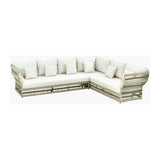 Modern European furniture - Cream Aluminum Outdoor Sectional Sofa - www.oroa.com