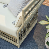 Modern European furniture - Cream Aluminum Outdoor Sectional Sofa - www.oroa.com