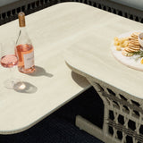 Modern European furniture - Cream Aluminum Outdoor Coffee Table - www.oroa.com