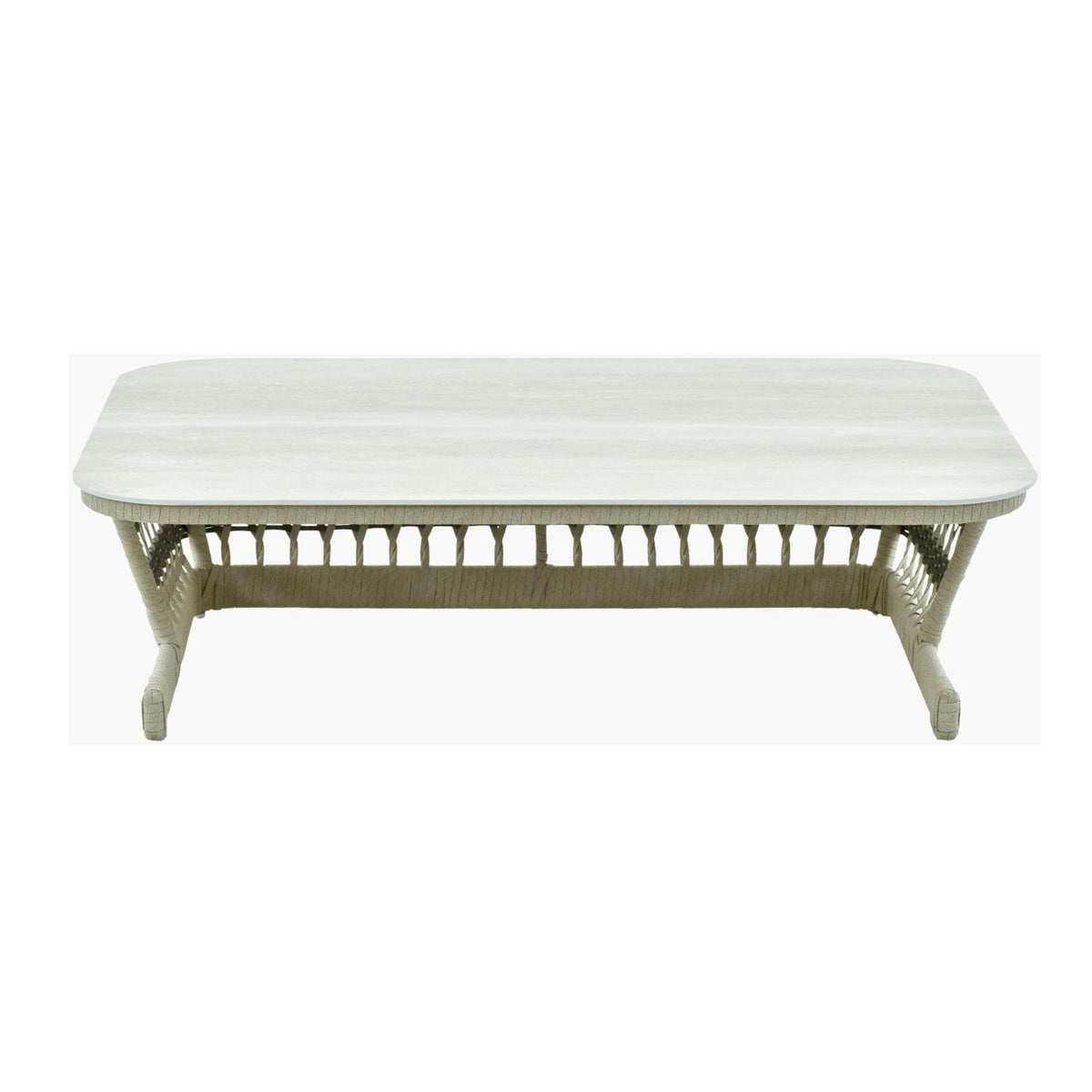 Modern European furniture - Cream Aluminum Outdoor Coffee Table - www.oroa.com