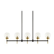 Modern European furniture - 5-Light Glass Linear Chandelier - www.oroa.com