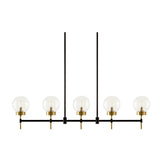 Modern European furniture - 5-Light Glass Linear Chandelier - www.oroa.com