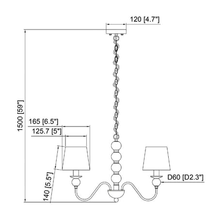 Modern European furniture - 3-Light Linen Classic Chandelier - www.oroa.com