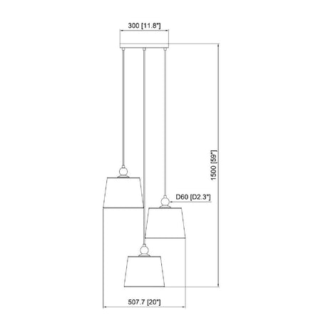 Modern European furniture - 3-Light Linen Chandelier - www.oroa.com