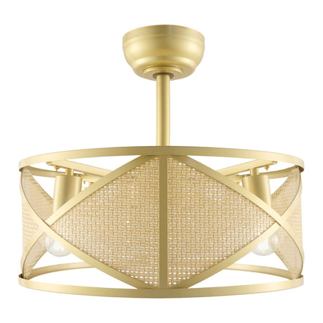 Modern European furniture - Gold Framed Rattan Chandelier - www.oroa.com