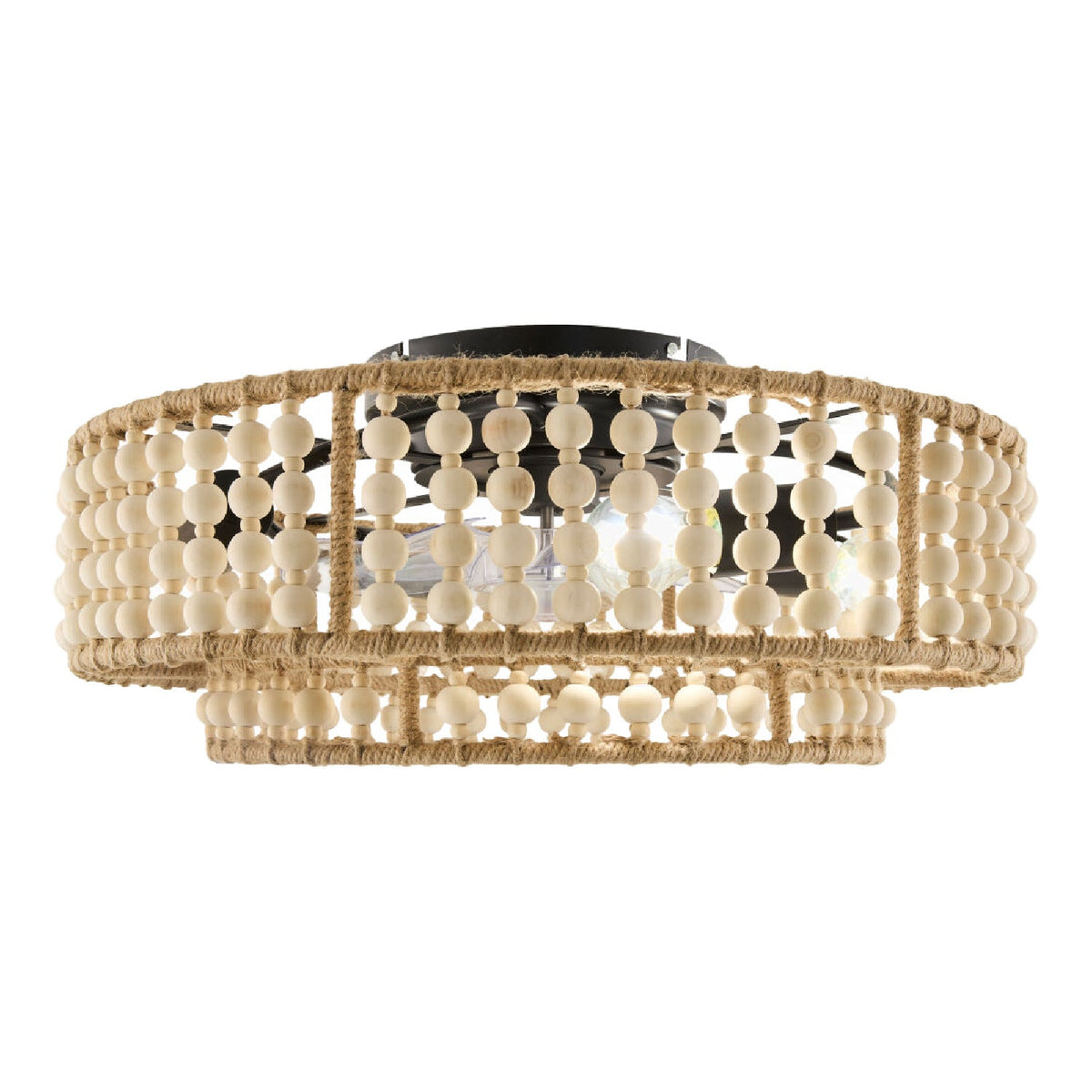 Modern European furniture - Wooden Beads 2-Tier Chandelier - www.oroa.com