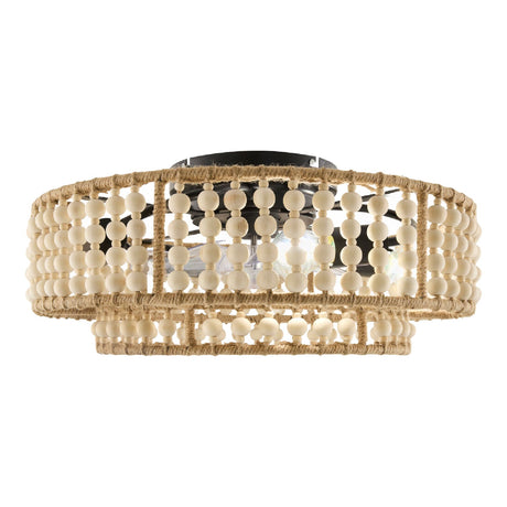 Modern European furniture - Wooden Beads 2-Tier Chandelier - www.oroa.com