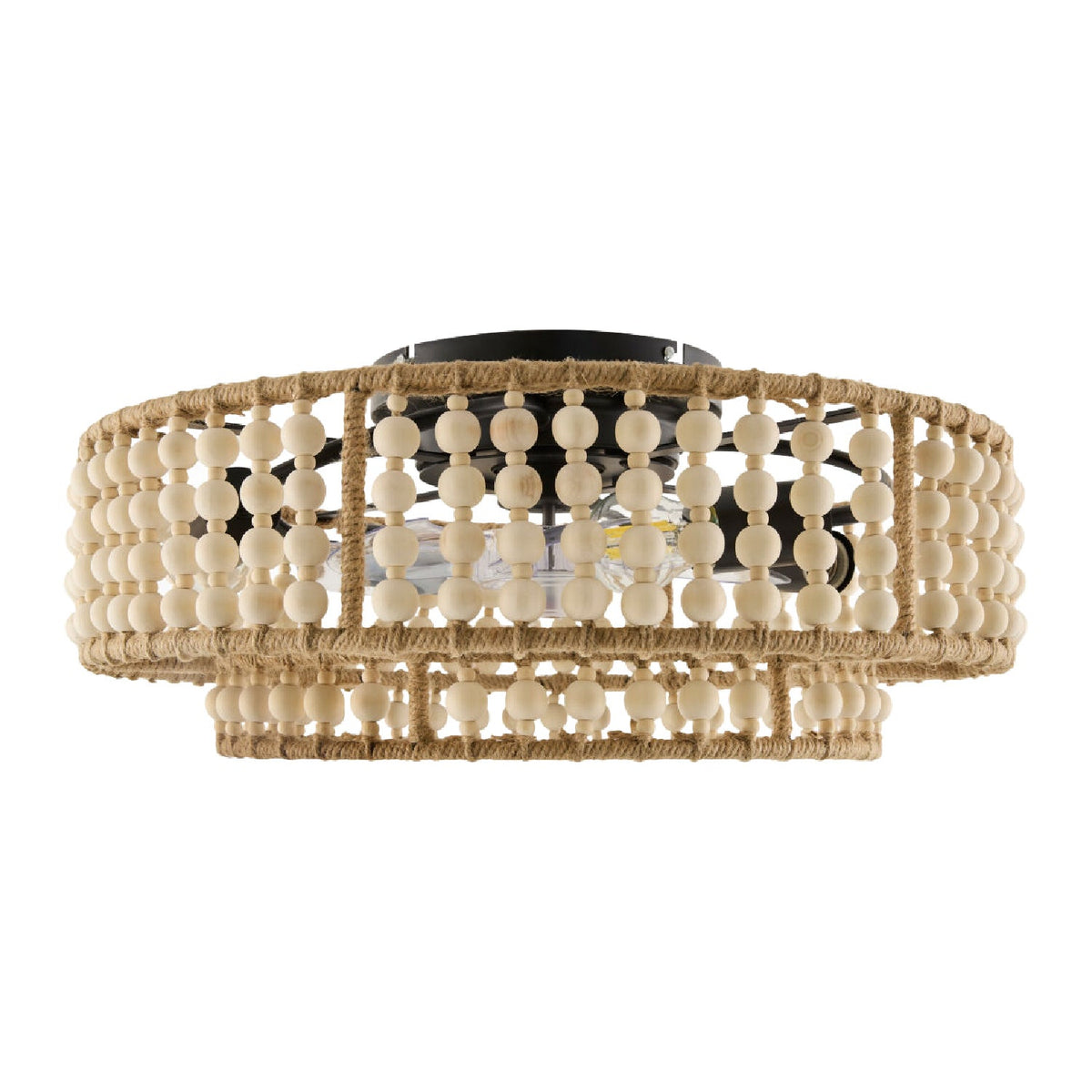Modern European furniture - Wooden Beads 2-Tier Chandelier - www.oroa.com