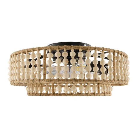 Modern European furniture - Wooden Beads 2-Tier Chandelier - www.oroa.com