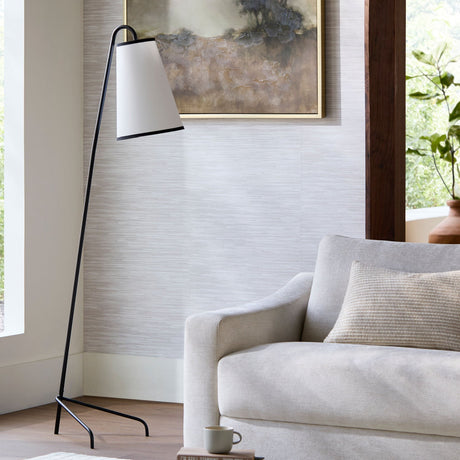 Modern European furniture - White Linen Tilted Floor Lamp - www.oroa.com