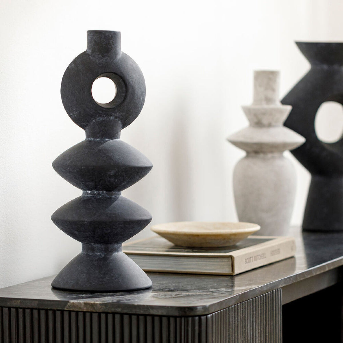 Modern European furniture - Matte Ceramic Sculptural Vase - www.oroa.com