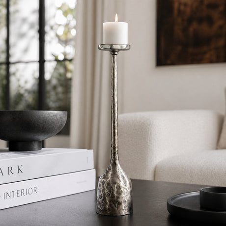 Modern European furniture -Antiqued Iron Candleholder L - www.oroa.com